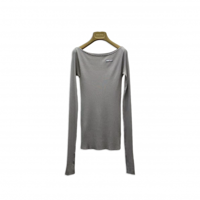 MIU MIU TIGHT-FITTING LONG-SLEEVED TOP